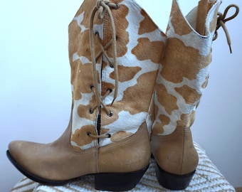 Vintage Brown Suede Leather Cowboy Boots: Western Style, EUR 43 / US 9.5