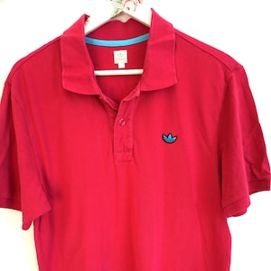 Vintage Adidas polo shirt / T-shirt / Pink / Sportswear / Activewear / Golf / Tennis / Sports / Large / L / Casual / Trefoil Logo / Shirts