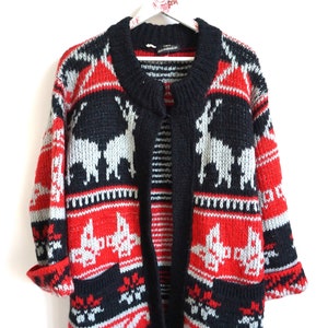 Vintage Norwegian Sweater / Norway wool Women Men / M / L Cardigan Nordic / Scandinavian / Pullover / Warm Winter Jumper Icelandic Pullover