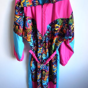 Vintage One Piece Shell Ski Suit: Pink Onepiece Overall Jumpsuit - Size M / L