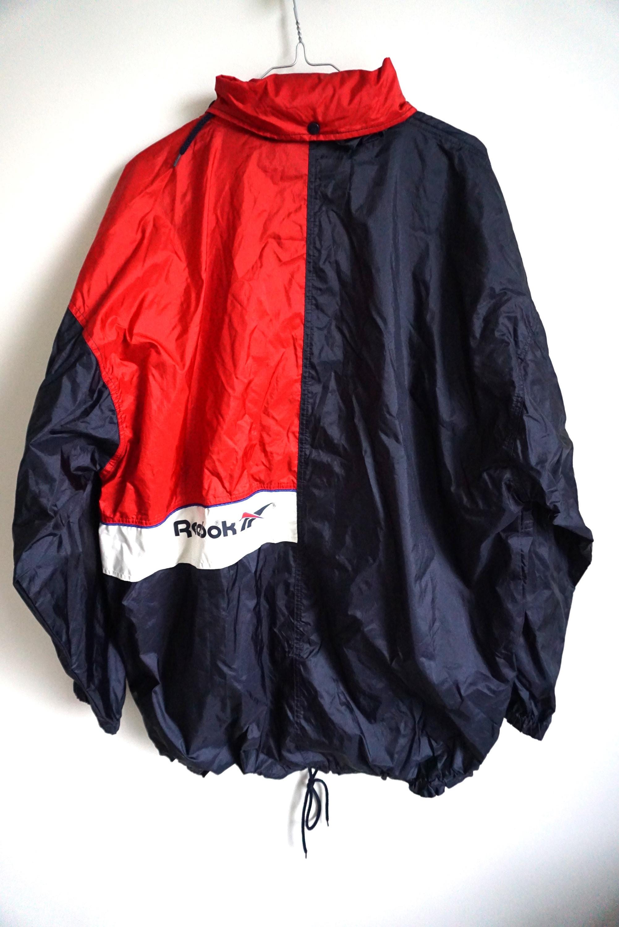 Vintage Reebok Raincoat: Colorful Bomber Jacket Windbreaker (XL) - Etsy