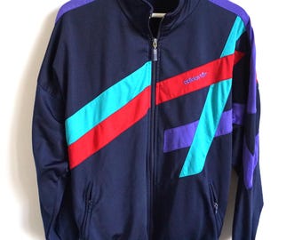 Vintage 90s Adidas Track Jacket: Sportswear Windbreaker, Size L