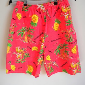Vintage strandshorts / Vacay / Roze / Zon / Small S / Trunks / Volleybal / Badmode / Zwemmen / Zwemmen / Vakantie / Trunk / Jaren 90 / Badpak