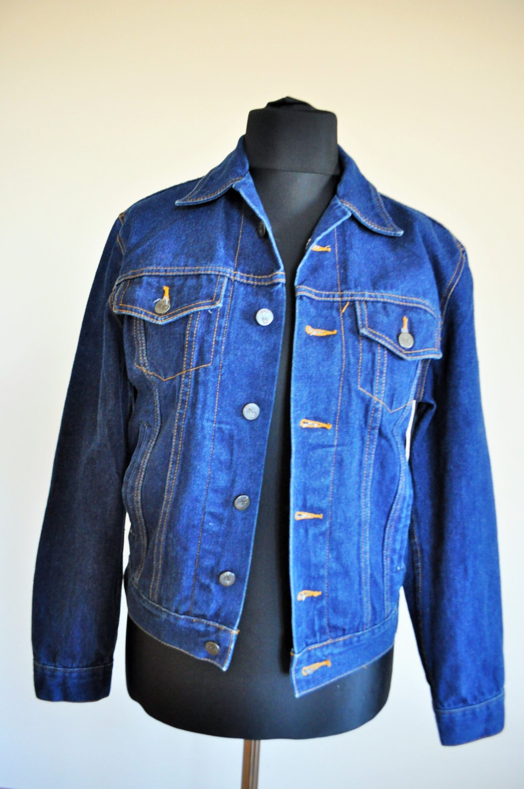 Vintage Dark Denim Jacket / Oversize / Jean / Woman Medium / - Etsy