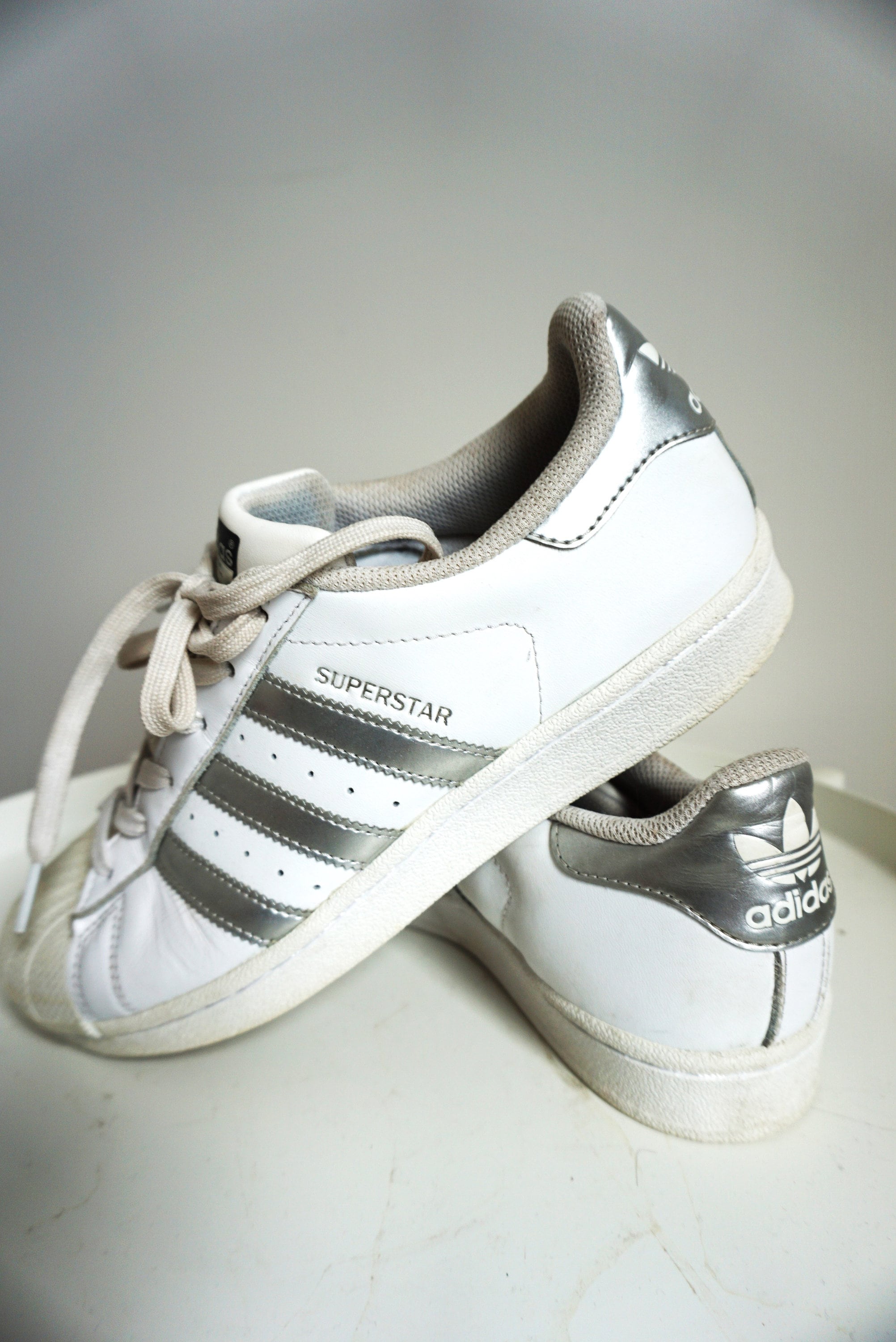 Adidas superstar sneakers silver hotsell