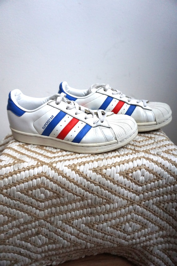 Vintage ADIDAS White Leather Sneakers Boots Shoes Shoe UK 4.5 Eur 37 1 3 US 6 1 2 Trefoil Logo Trainers Tie Joggers France Etsy Ireland