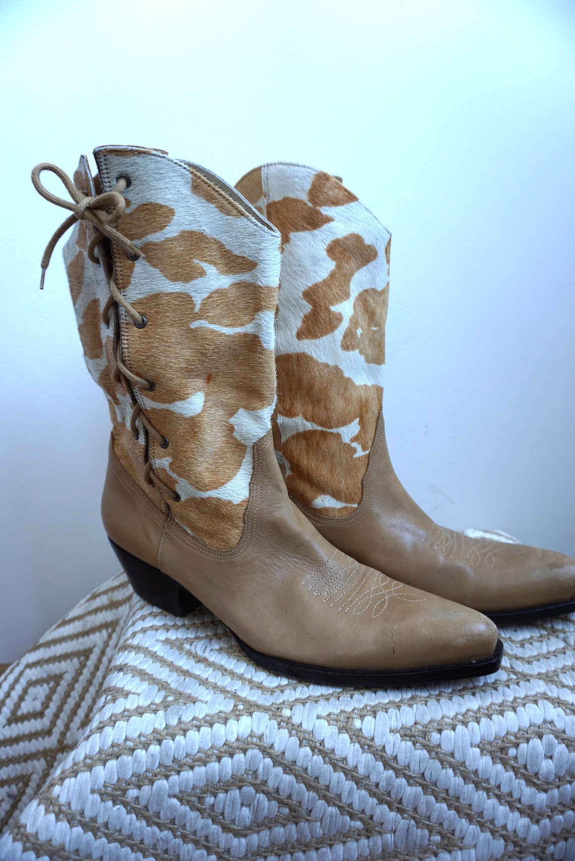 Vintage Brown Suede Leather Cowboy Boots: Western Style, EUR 43 / US 9.5, foto 2 di 5