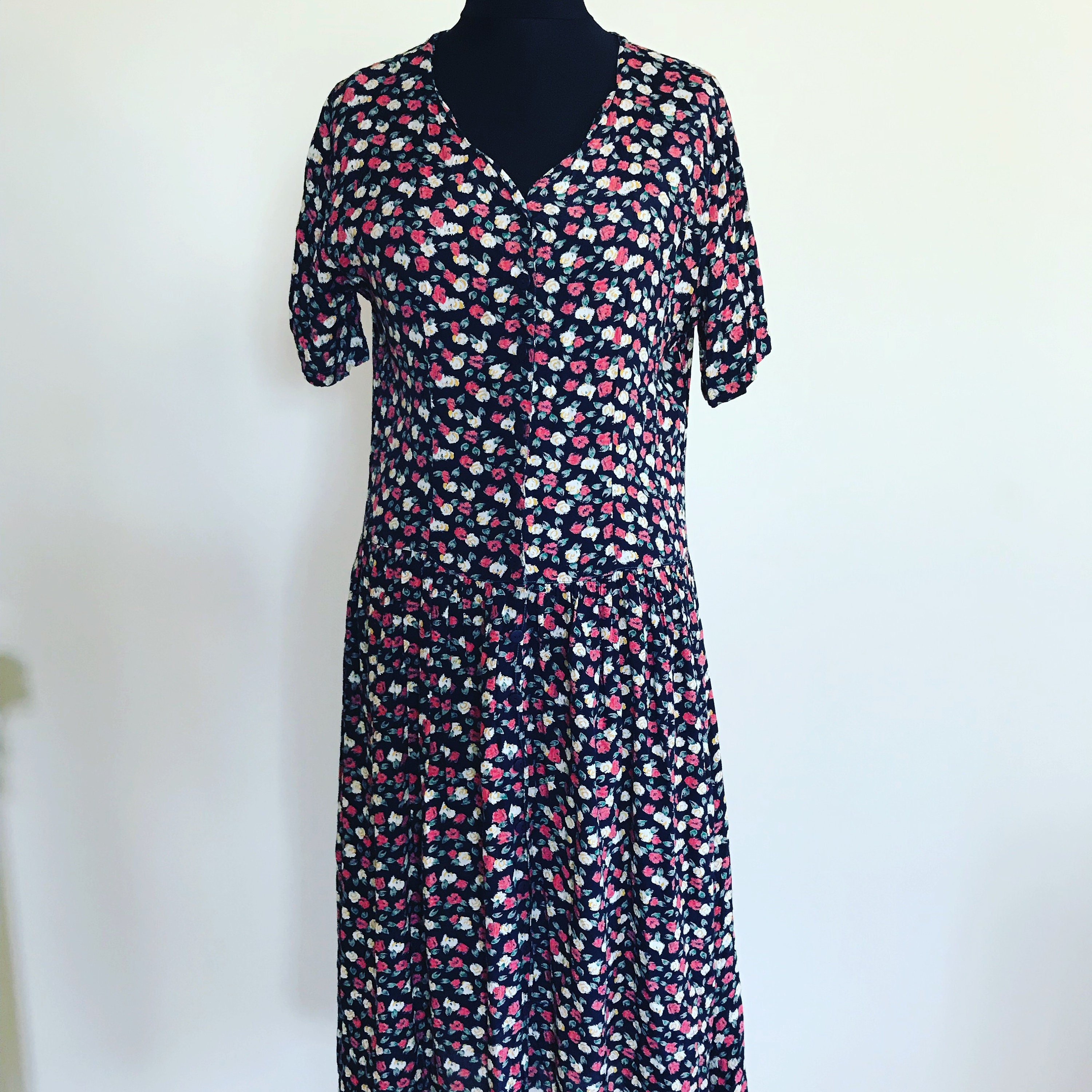 Vintage Summer Dress / Sarafan / Buttons down / Floral / | Etsy