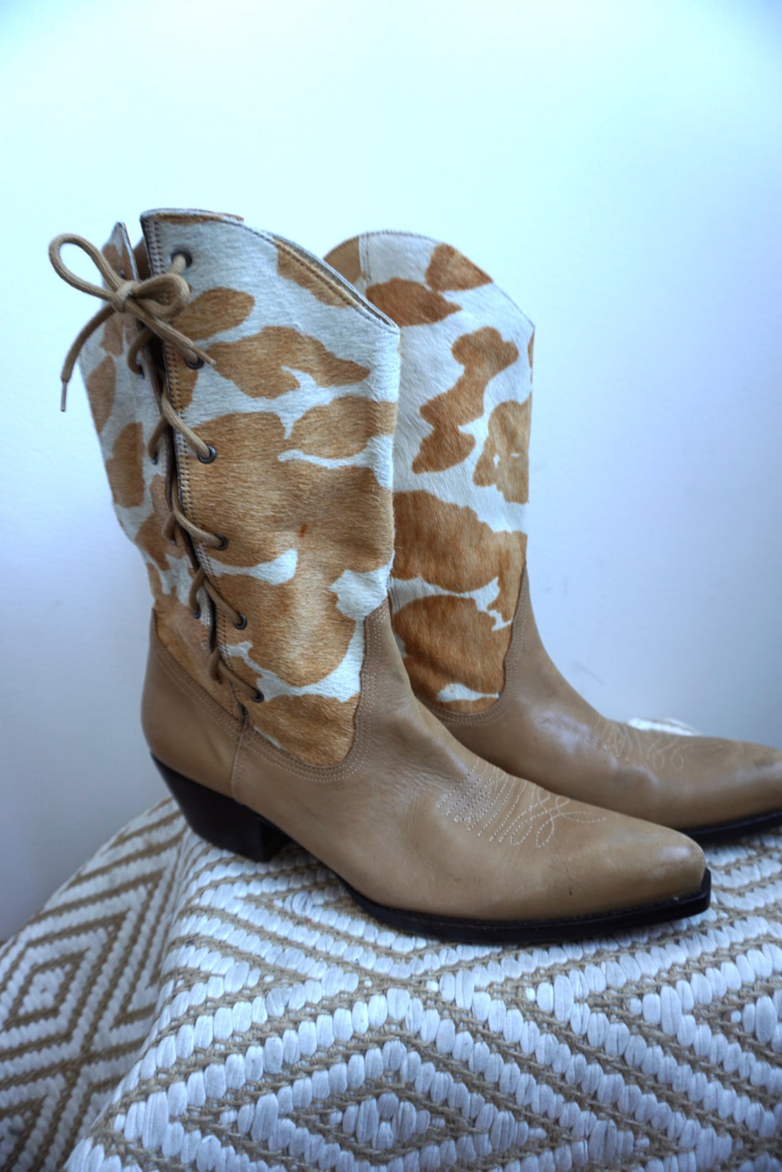 Vintage Brown Suede Leather Cowboy Boots: Western Style, EUR 43 / US 9.5, foto 3 di 5