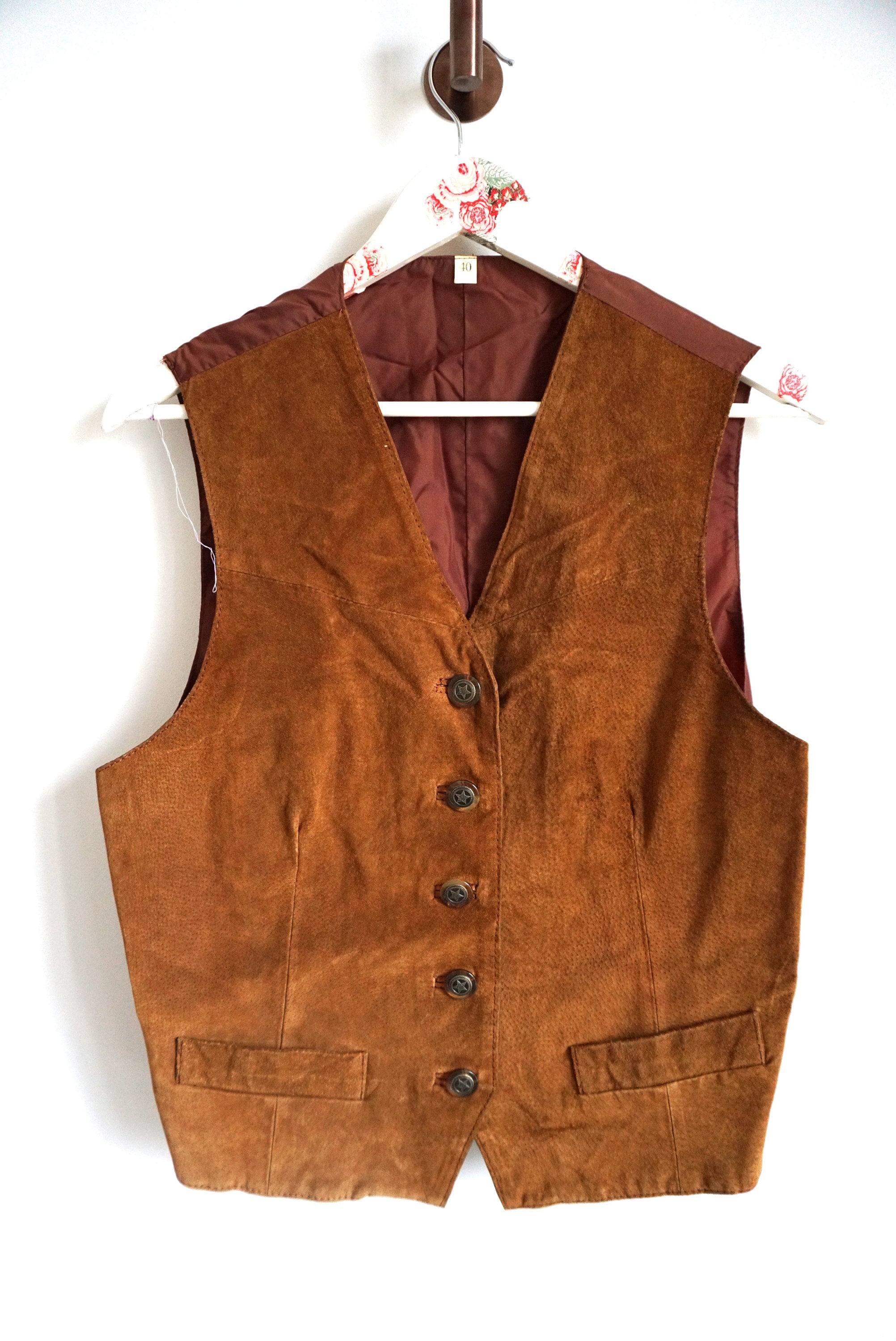 Vintage Suede Genuine Leather Vest / Brown / Casual / Beige Vintage Suede Genuine Leather Vest / Brown / Casual / Beige