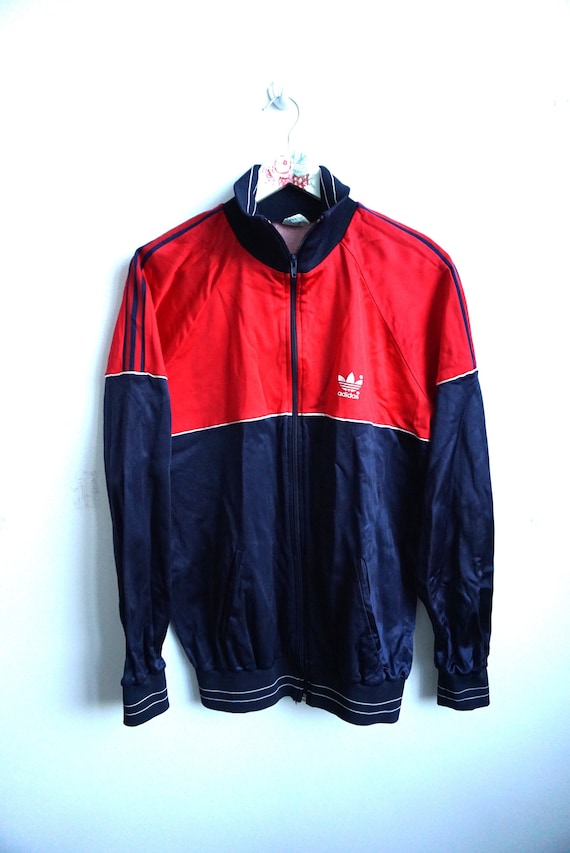 Red and sales blue adidas windbreaker