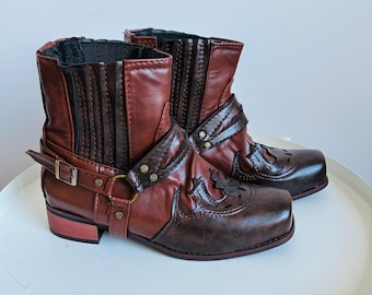 Botas vaqueras vintage estilo western, talla US 8/ EUR 39 para mujer.