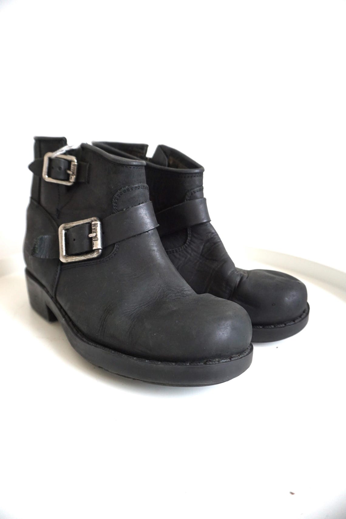 Vintage Black Leather Cowboy Boots: Women's Western Cowgirl Booties - US 6.5 / EUR 37, foto 3 di 5