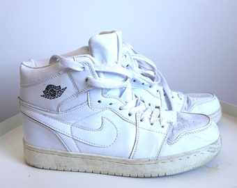 Vintage Nike Leather Air Jordan Boots / High Sneakers / Shoes / Shoe UK 7.5 / Eur 41 / US 8.5 / Tie Basketball Trainers / Joggers / Jordans
