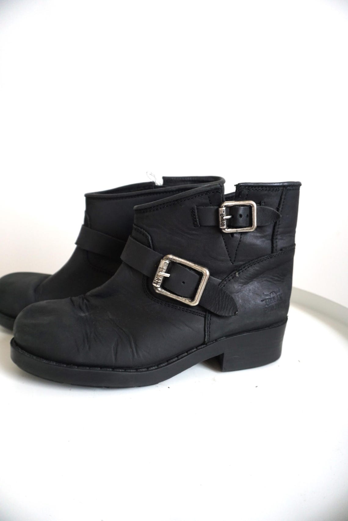 Vintage Black Leather Cowboy Boots: Women's Western Cowgirl Booties - US 6.5 / EUR 37, foto 4 di 5