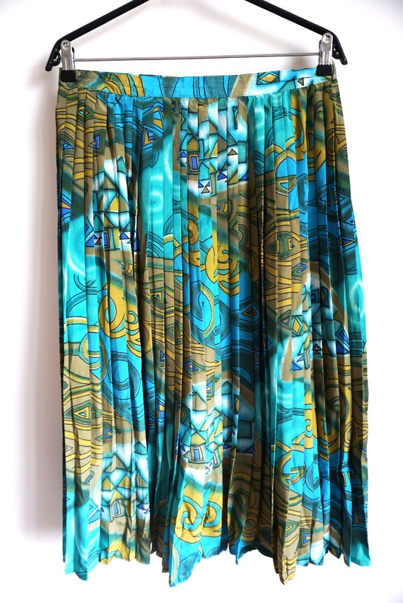 Jupe Midi Vintage Multicouleur - Taille Unique - Coton - Style A-line - État 10/10