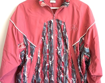 Vintage 90s Pink Windbreaker Jacket: Sportswear Track Top (M)
