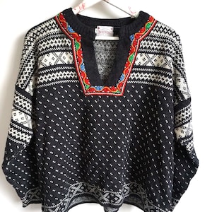 Vintage Norwegian Sweater / Norway wool / Women / Men / Icelandic / M Nordic / Scandinavian / Pullover Cardigan / Winter Jumper Pullover Top