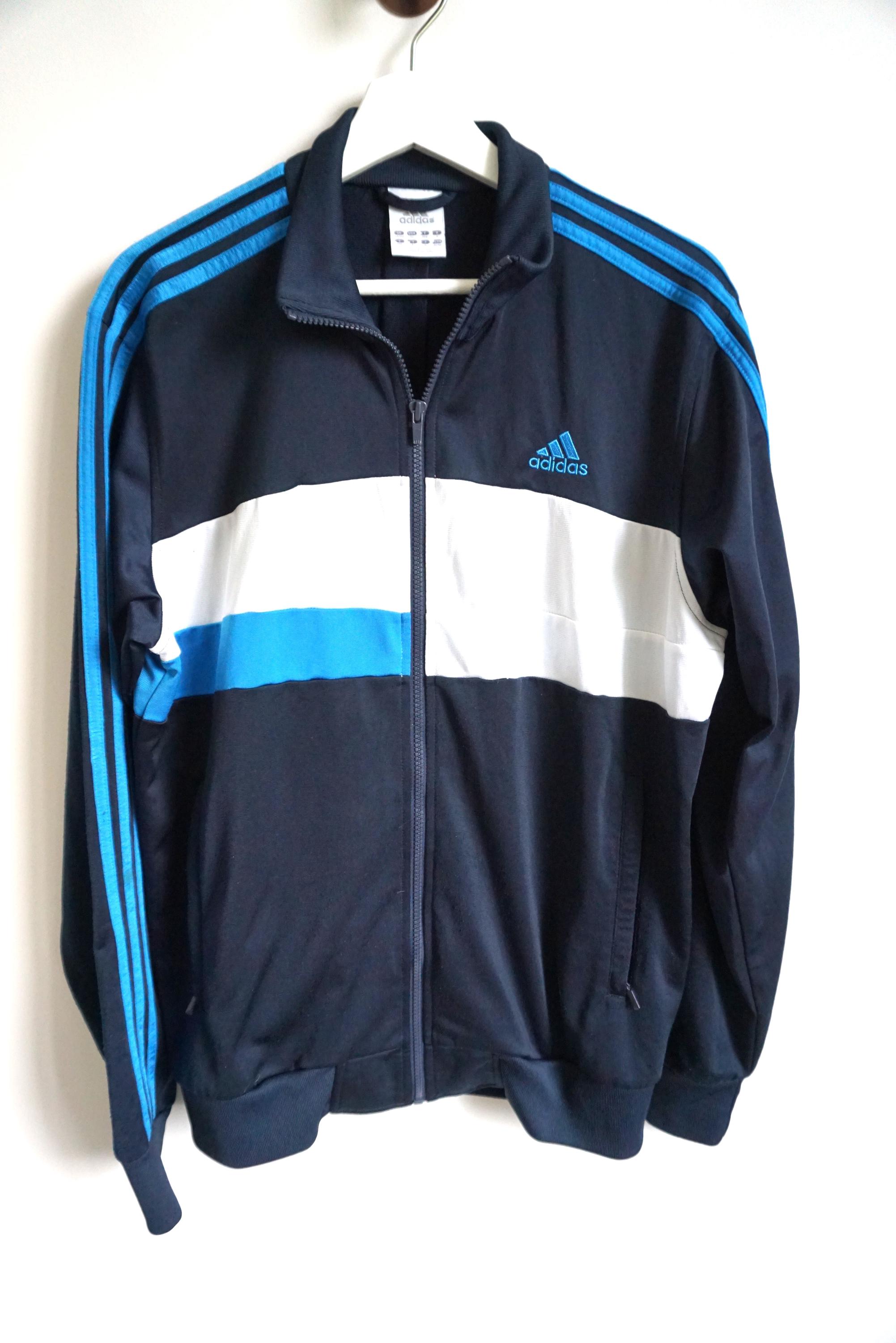 Vintage Adidas Track Jacket M: Blue Sportswear Windbreaker - Etsy