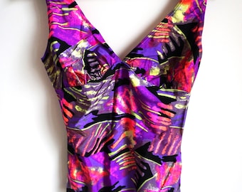Vintage 90s Floral One Piece Swimsuit - Medium