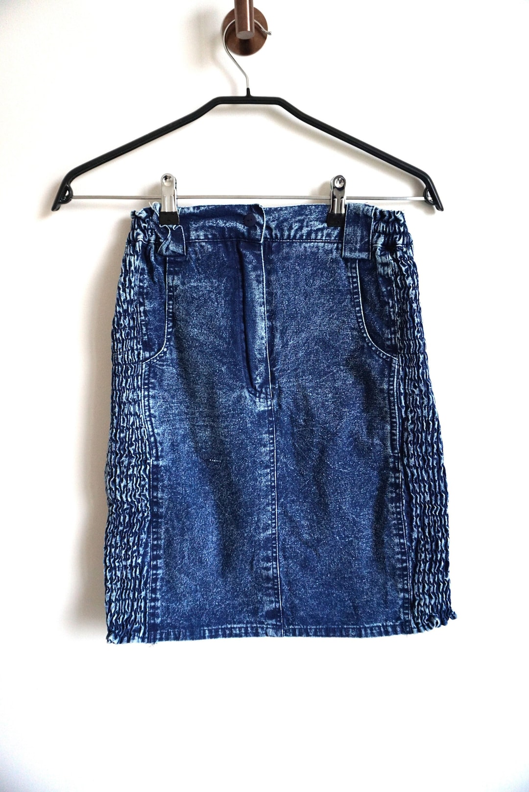 80s Conti Denim Skirt| Vintage Blue knee length skirt Streetstyle skirt| Classic jeans skirt