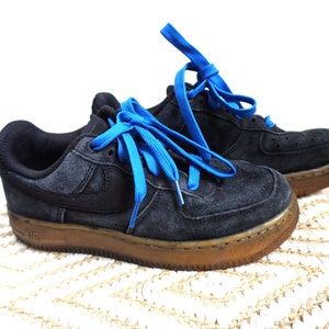 Vintage Nike Air Suede Leather Sneakers / Black / Boots / Shoes / Shoe / UK 4 / Eur 37.5 / US 6.5 / Tie Basketball / Trainers / Joggers Blue