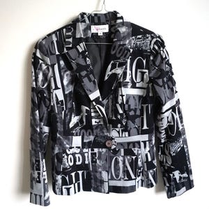 Vintage Women&#39;s Blazer / Summer / Jacket / Outwear / Black / M / L / Suit Classic / Top / Party / 90s / 80s / Retro / Suit