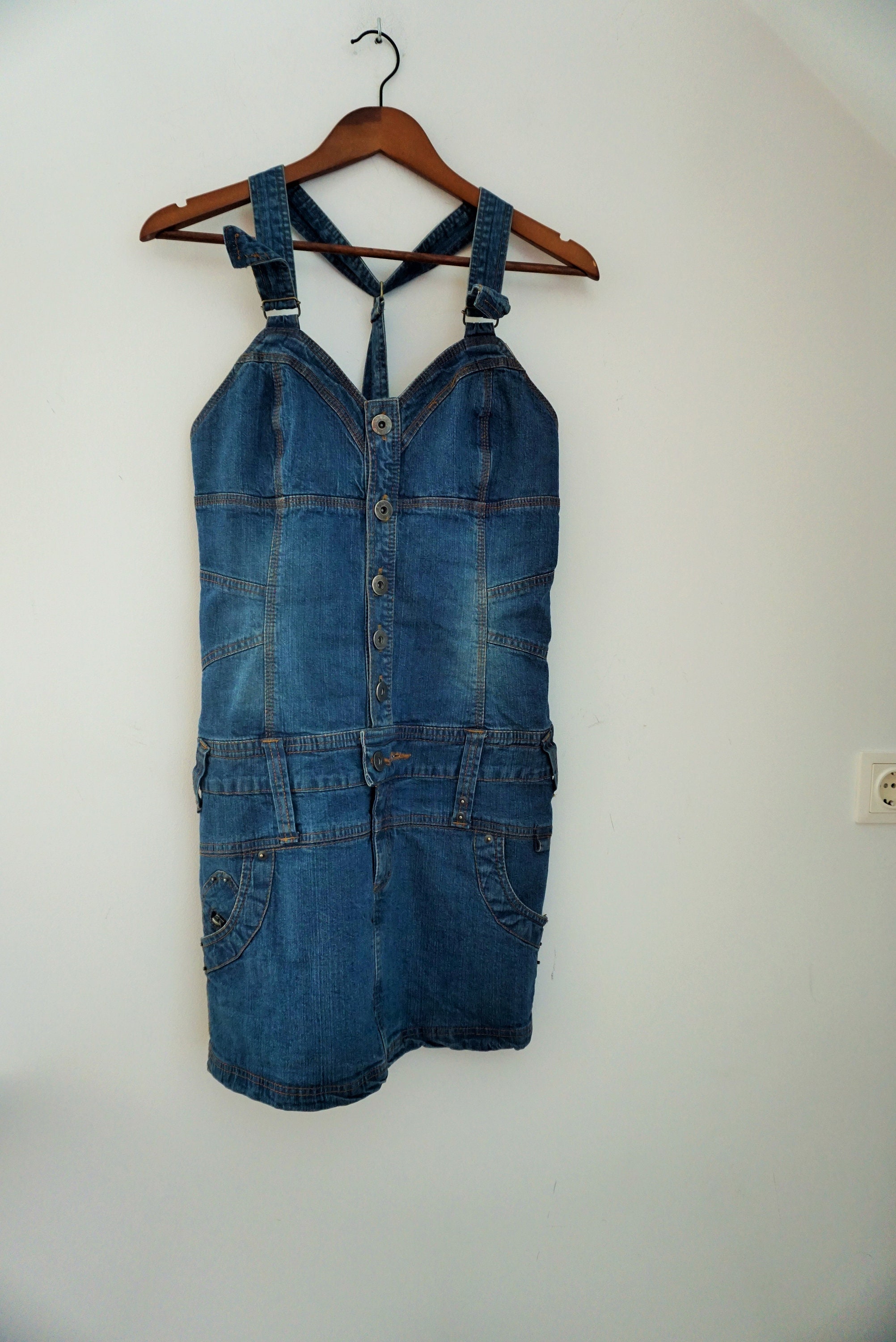 Vintage Denim Dress / Sarafan / Sun / Dresses / M / Medium / | Etsy