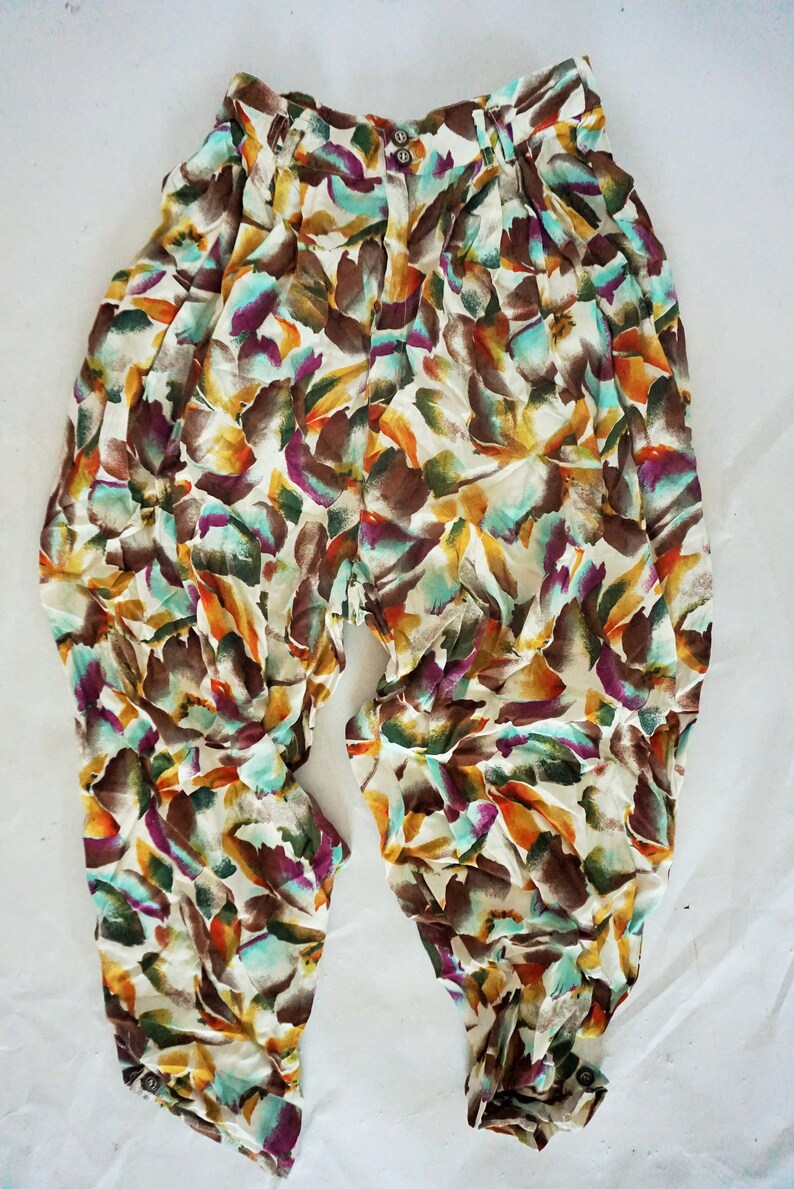 Vintage Womens Pants Fluffy Floral 