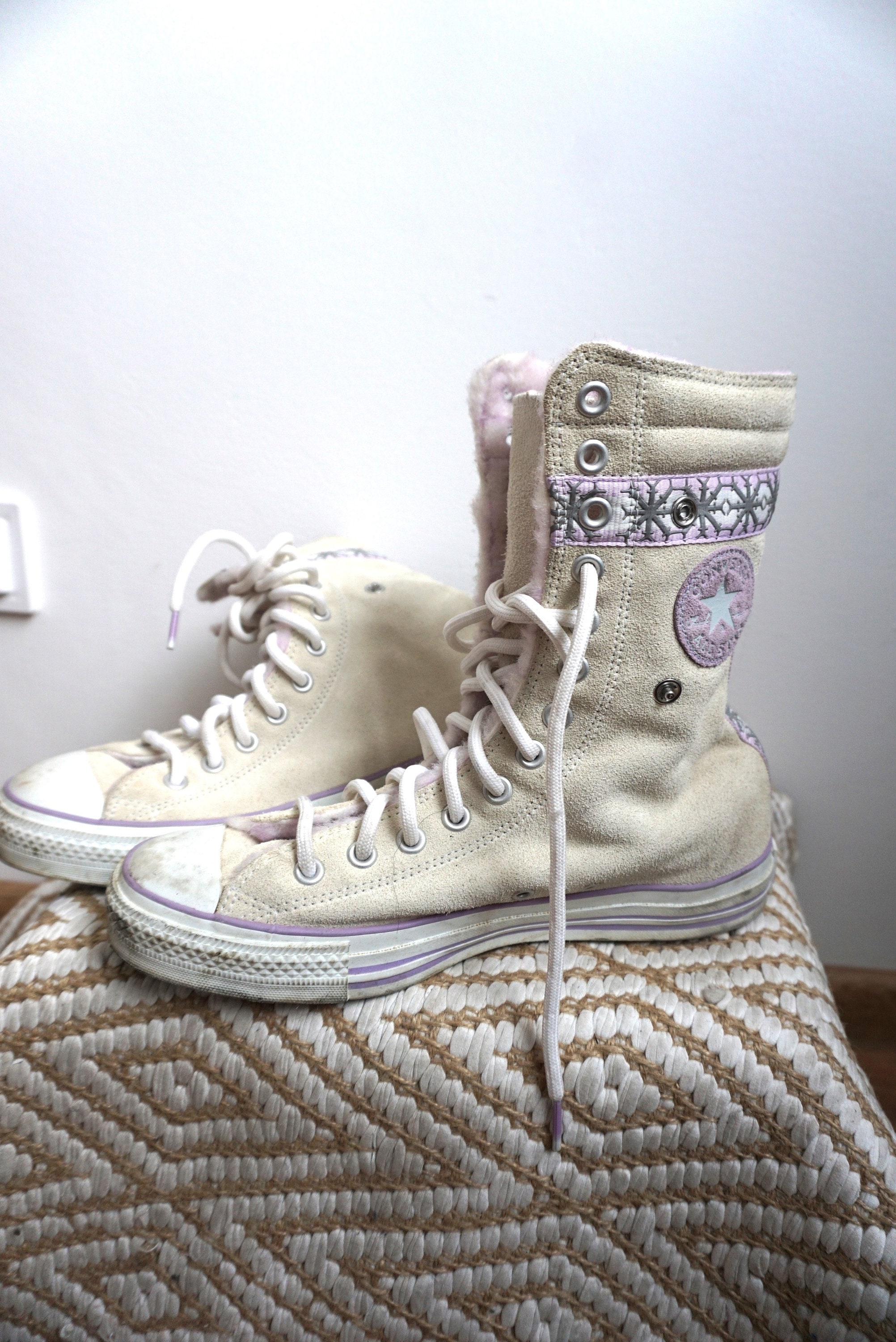Vintage Suede Leather Converse / Sneakers / Warm Inside/ - Etsy