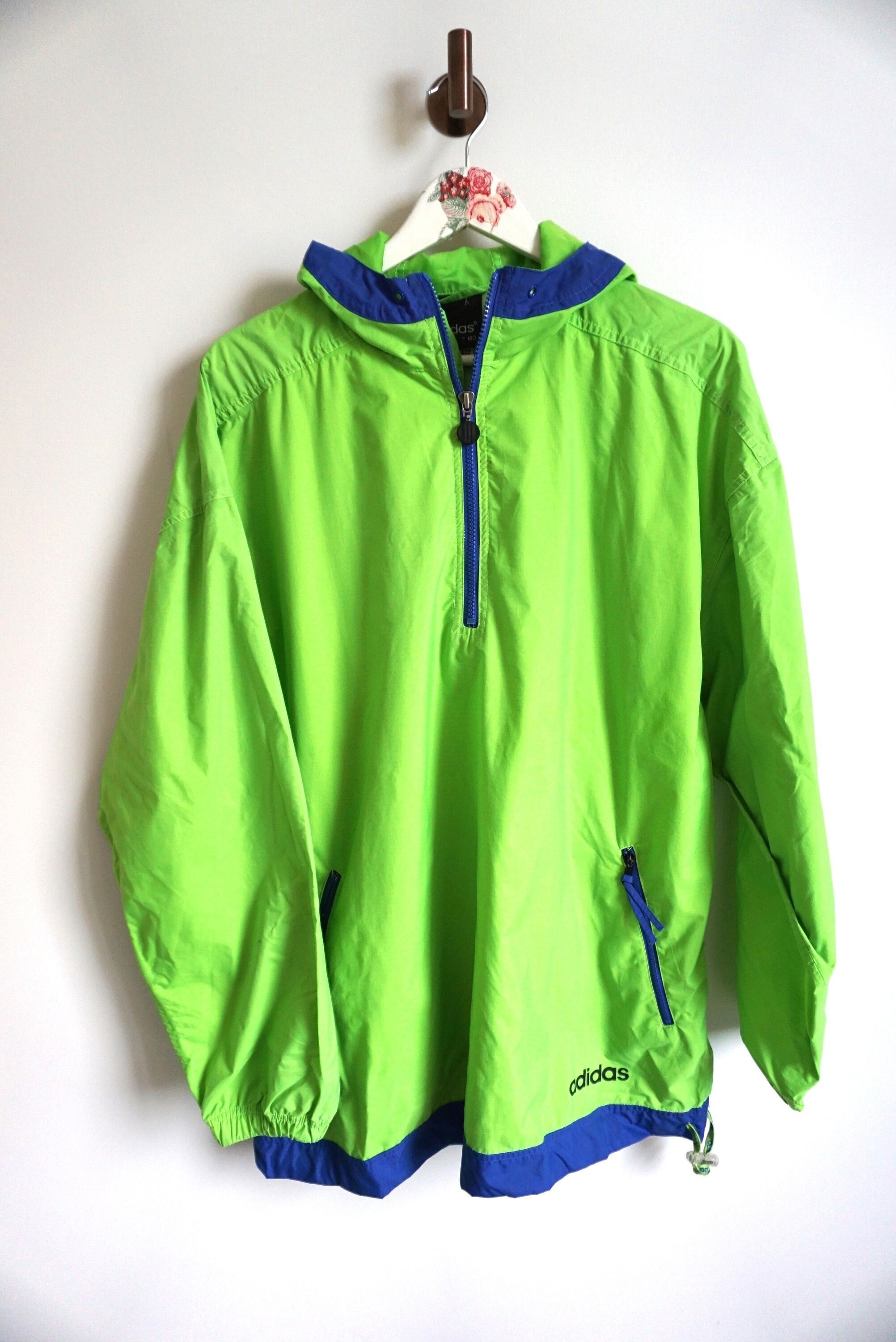 Vintage Adidas Windbreaker: Green 90s Track Jacket (M/L) - Etsy