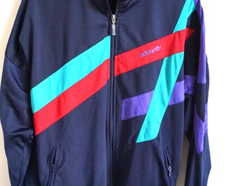 Vintage 90s Adidas Track Jacket: Sportswear Windbreaker, Size L - Etsy