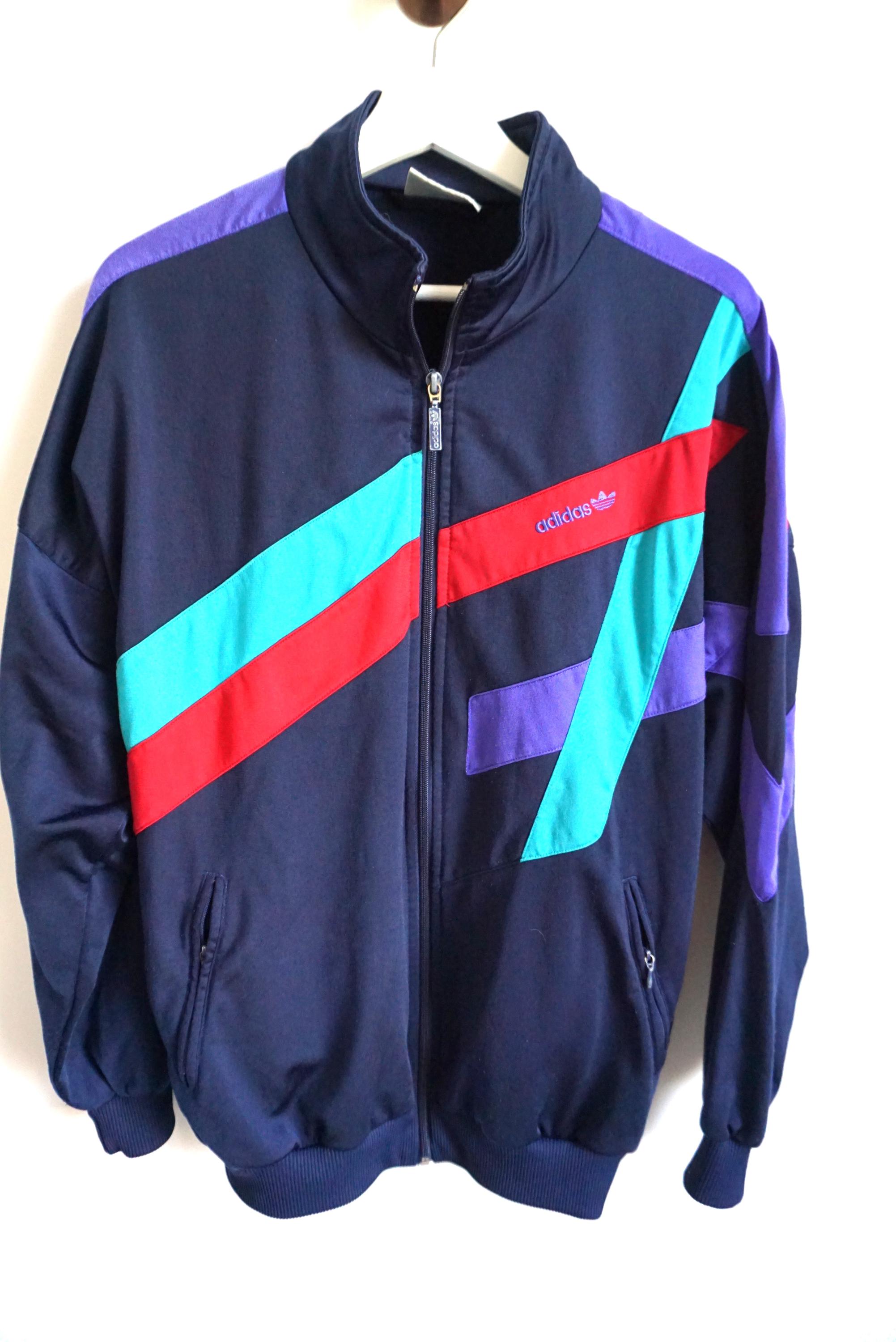 Vintage 90s Adidas Track Jacket: Sportswear Windbreaker, Size L - Etsy
