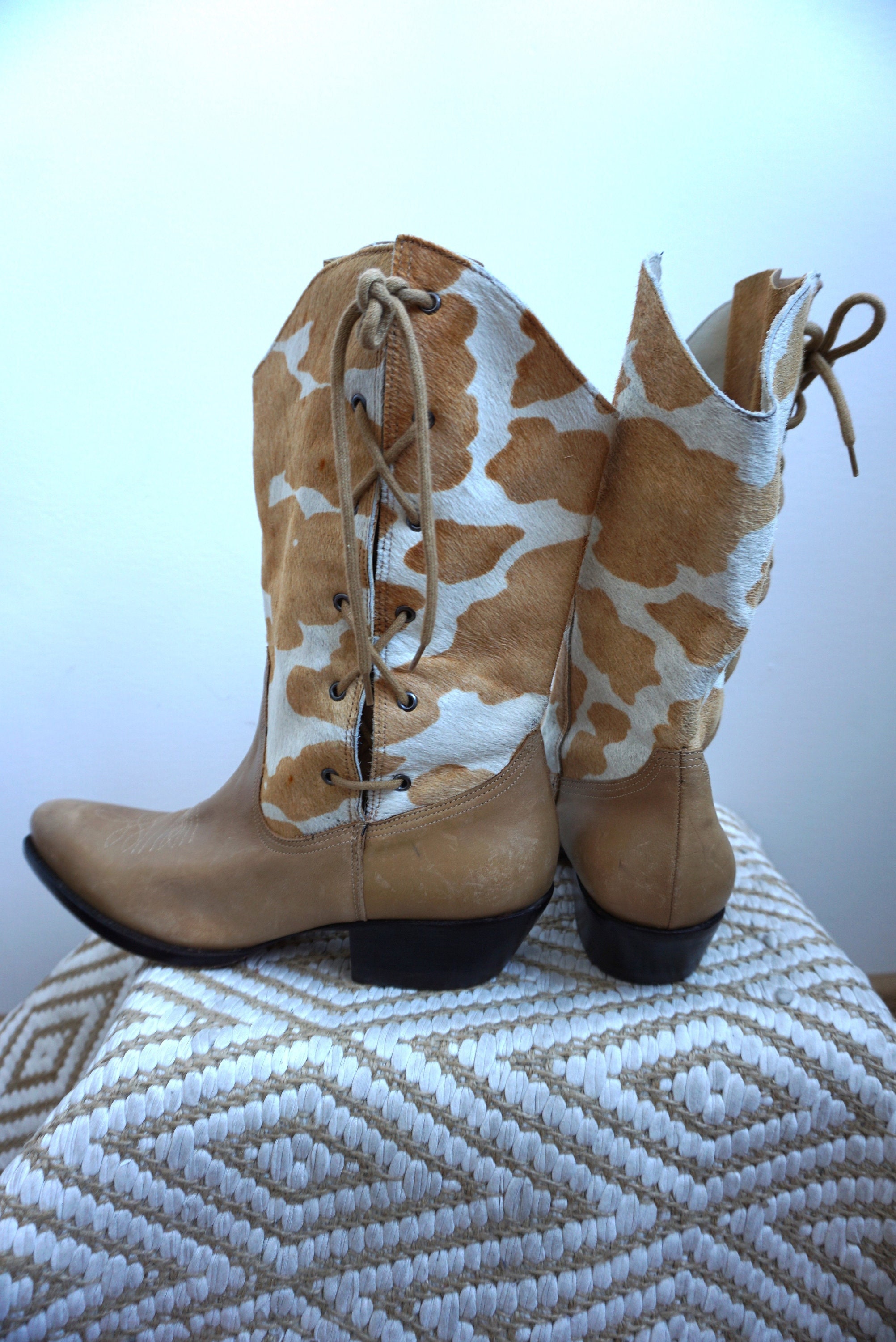 Druif gen Meesterschap Vintage Brown Soft Suede Leather Western Cowboy Boots / EUR 43 - Etsy
