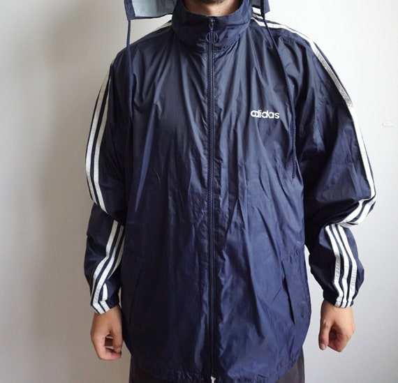 Vintage ADIDAS Raincoat / Rain coat / Windbreaker Out… - Gem