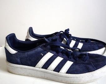 Vintage ADIDAS Campus Sneakers: Blue Suede Leather Trefoil Trainers - UK 4 / US 4.5