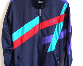 Vintage 90s Adidas Track Jacket: Sportswear Windbreaker, Size L - Etsy