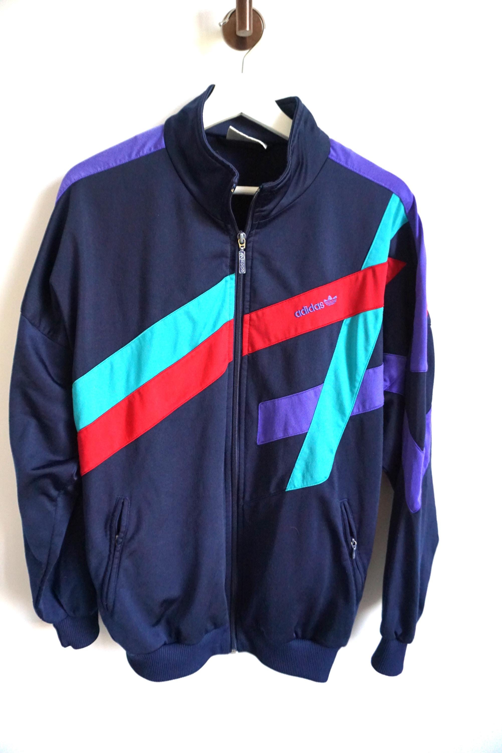Vintage 90s Adidas Track Jacket: Sportswear Windbreaker, Size L - Etsy