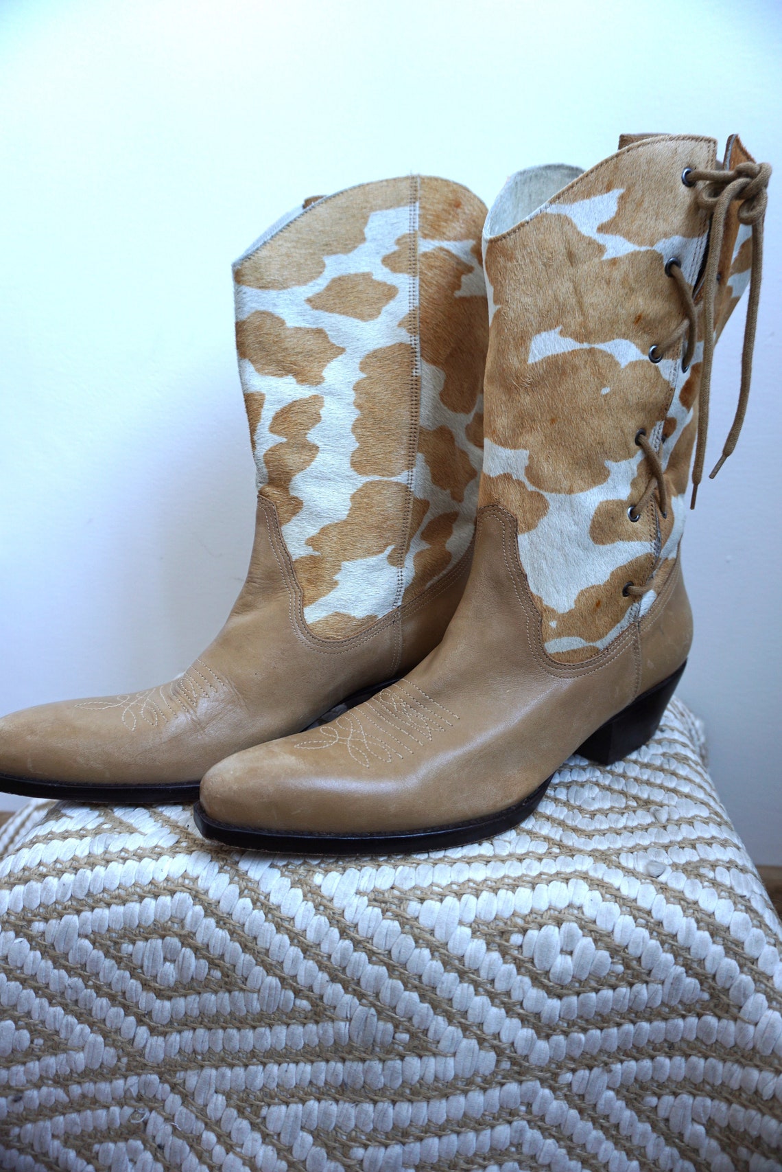 Vintage Brown Suede Leather Cowboy Boots: Western Style, EUR 43 / US 9.5, foto 4 di 5