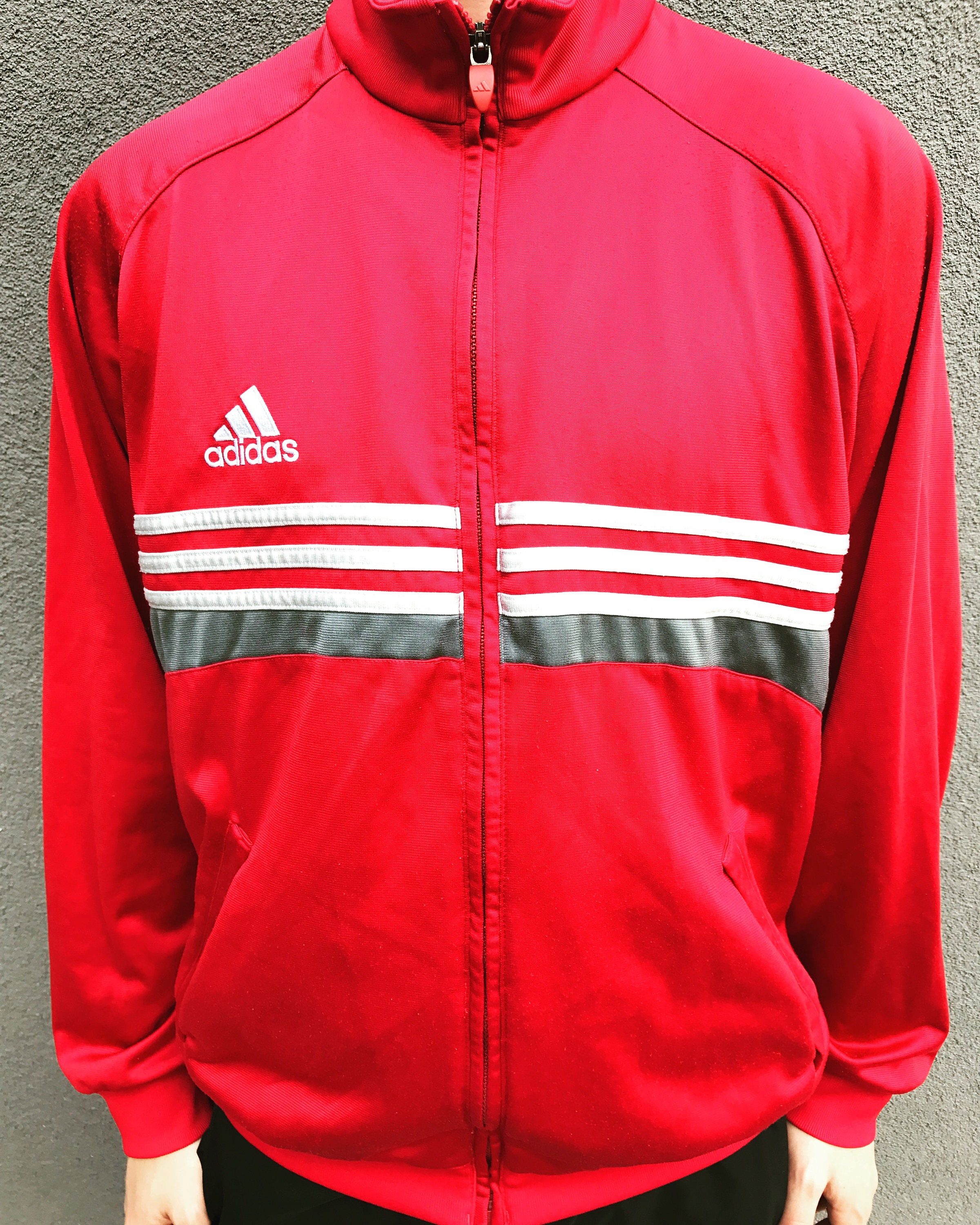 Adidas Sweatshirt / Jacket / L Large / Red / Maroon - Etsy