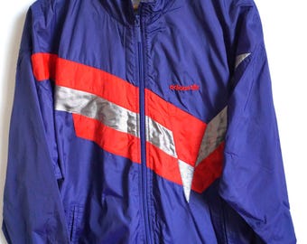 Kurtka wiatrówka Adidas Vintage, bluza sportowa Parachute, rozmiar M/L