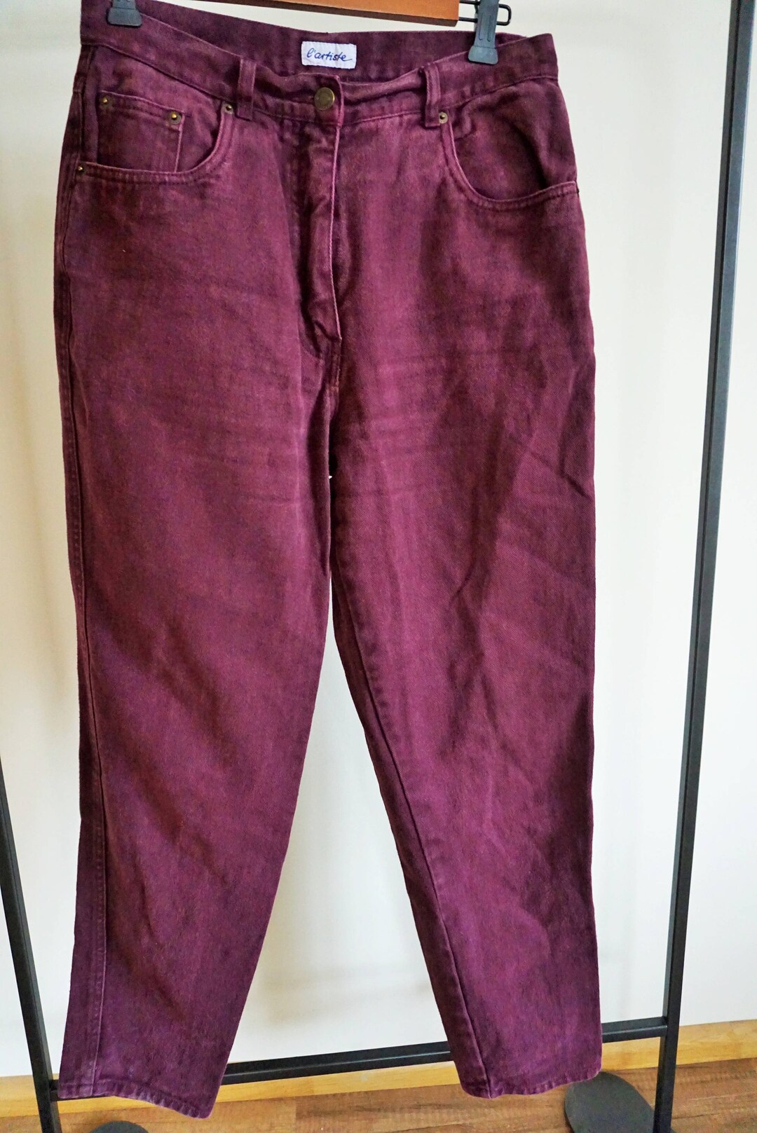 Vintage Womens Denim Jeans / RED / Burgundy / Purple / Pants / - Etsy