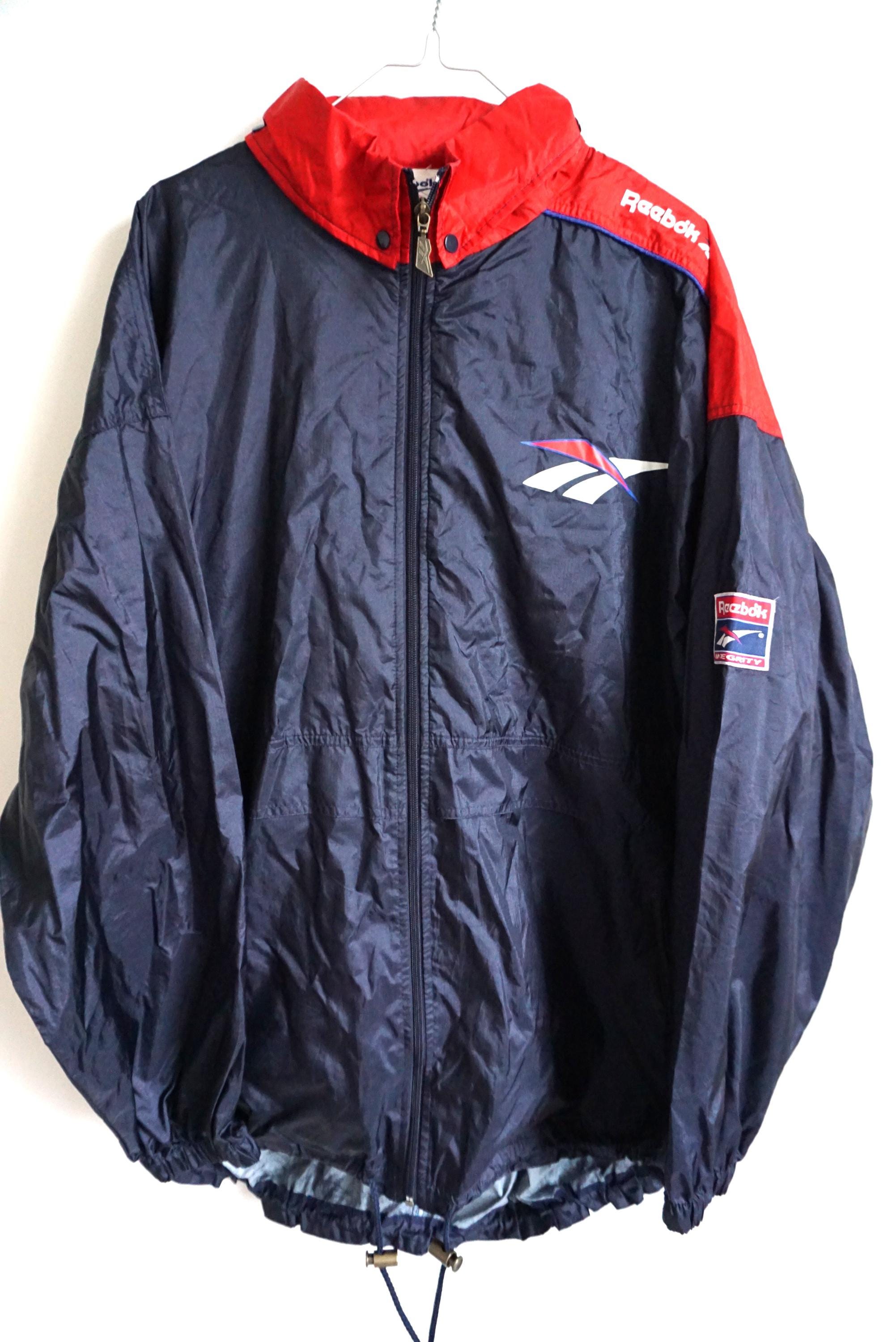 Vintage Reebok Raincoat: Colorful Bomber Jacket Windbreaker (XL) - Etsy