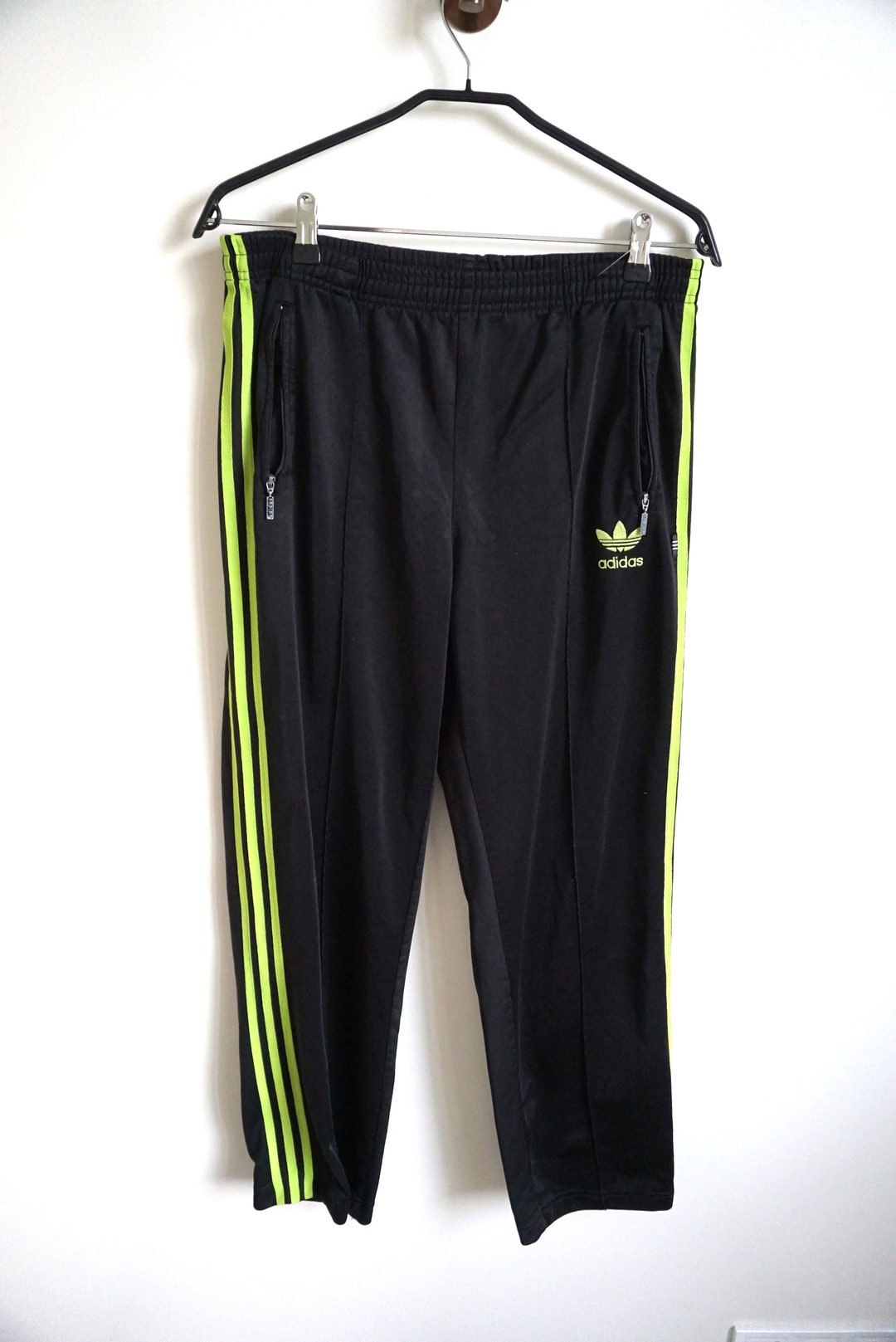 パンツ adidas originals Track Pant 90s Vintage 90s Black Adidas Snap Off Track Pants (31x27.5