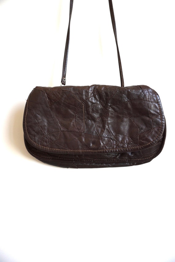 Vintage Black Leather Mini Handbag: Small Shoulder Bag Purse