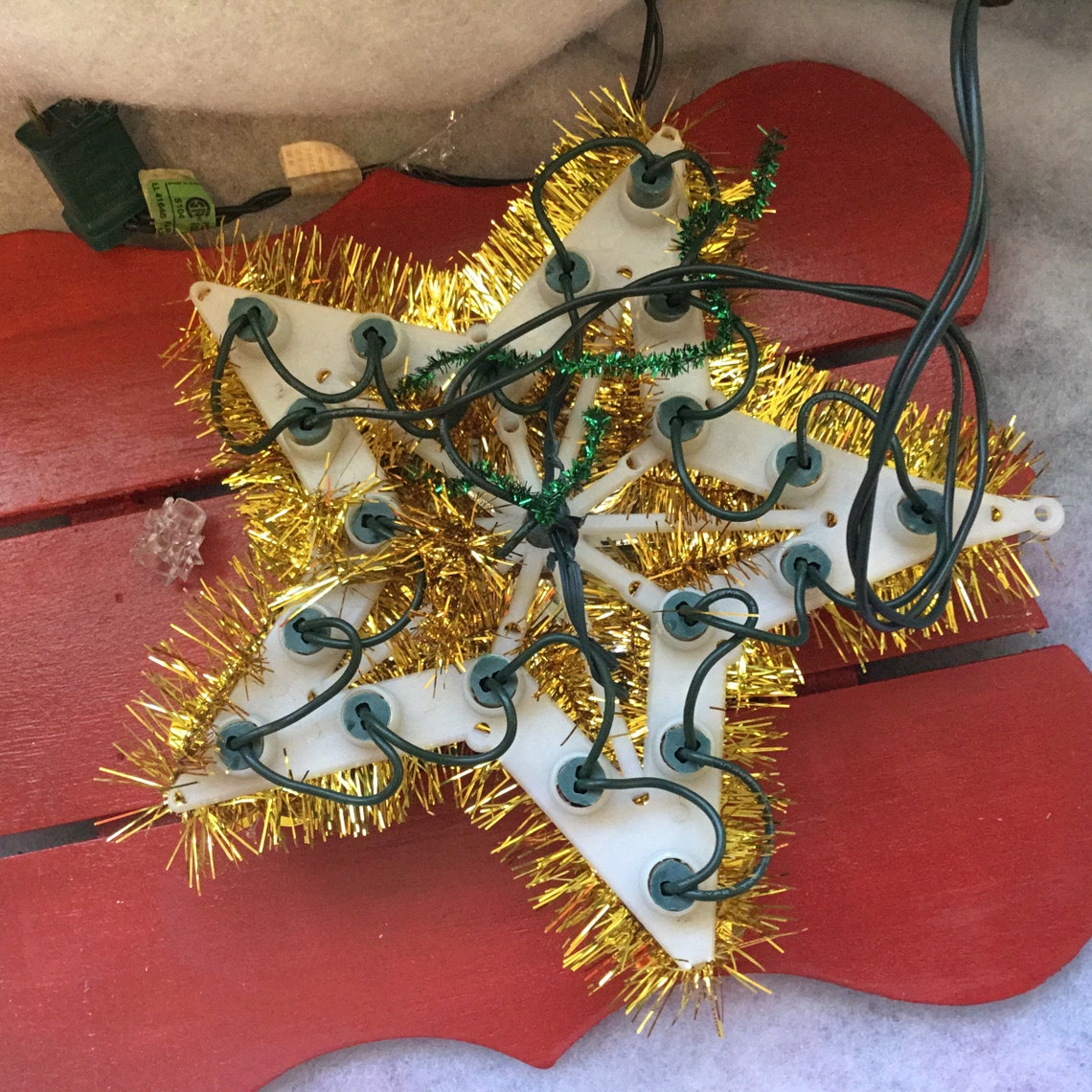 Vintage lighted Christmas star for the top of tree complete Etsy