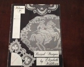 Elizabeth Hiddleson's revised design book 9, 1950's vintage crochet collection,popular and well sought item