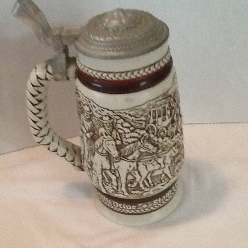 Vintage Avon Cattle Drive Beer Stein, Handcrafted in Brazil, 1981
