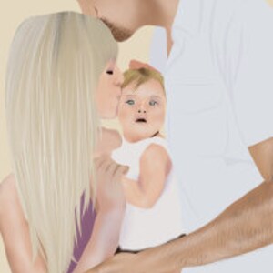 Custom digital face portrait design for family gift or Father&#39;s Day, Grandfather&#39;s Day, or Brother&#39;s Day