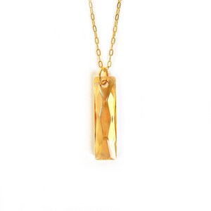 Crystal Baguette Necklace - Golden Shadow
